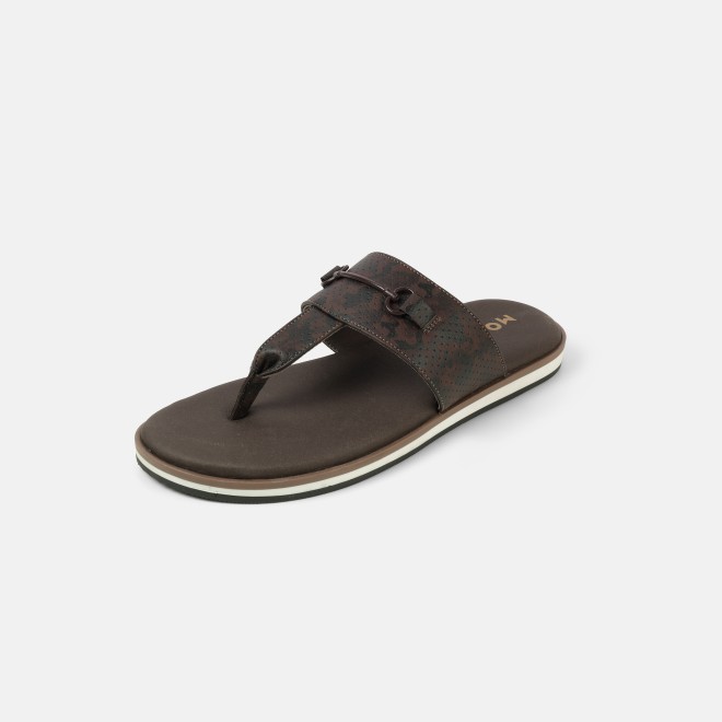 Mochi Men Brown Casual Slippers (SKU: 16-1321-12-40)