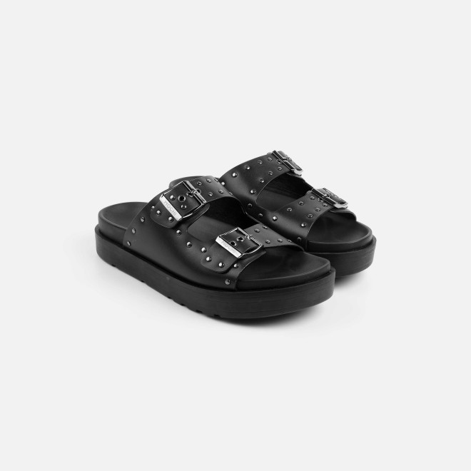 Mochi Men Black Casual Slippers (SKU: 16-1322-11-40) Mochi Men Black Casual Slippers (SKU: 16-1322-11-40)