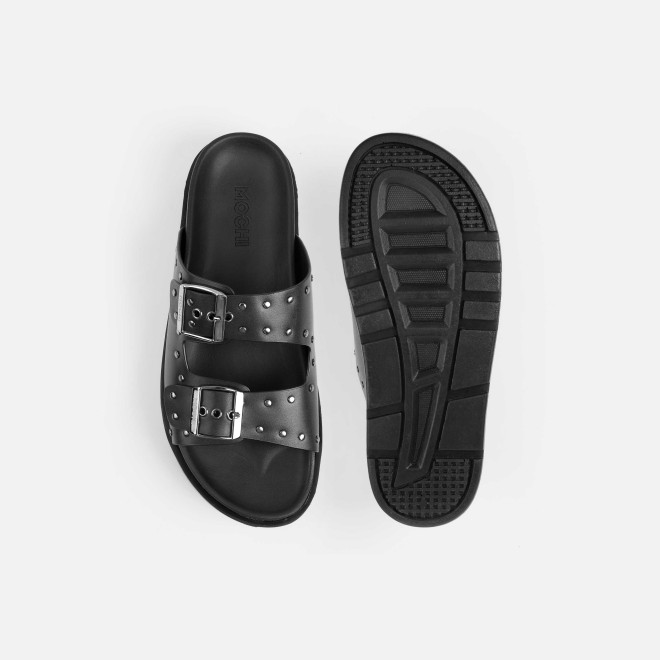 Mochi Men Black Casual Slippers (SKU: 16-1322-11-40) Mochi Men Black Casual Slippers (SKU: 16-1322-11-40)