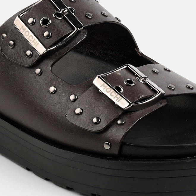 Mochi Men Brown Casual Slippers (SKU: 16-1322-12-42)