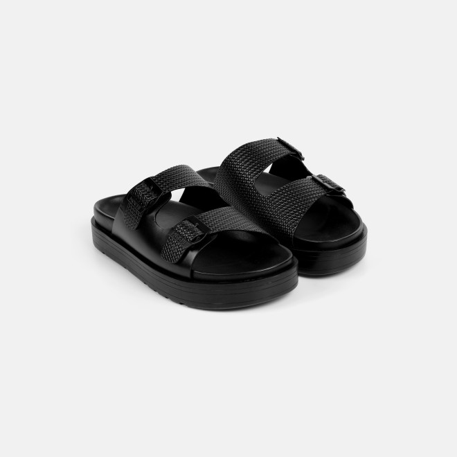 Mochi Men Black Casual Slippers (SKU: 16-1324-11-43)