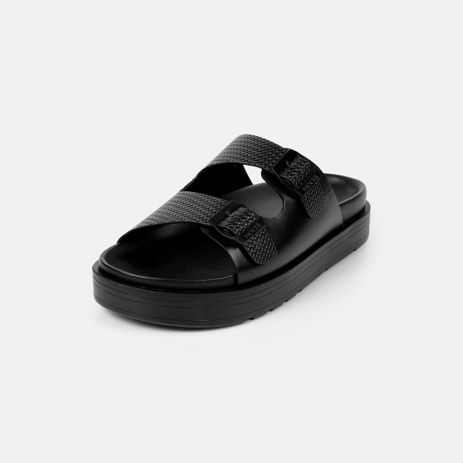Mochi Men Black Casual Slippers (SKU: 16-1324-11-43)