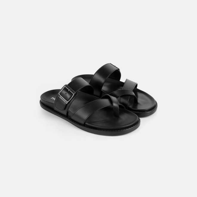 Mochi Men Black Casual Slippers (SKU: 16-1341-11-40)