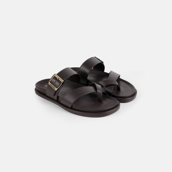 Mochi Men Brown Casual Slippers (SKU: 16-1341-12-40)