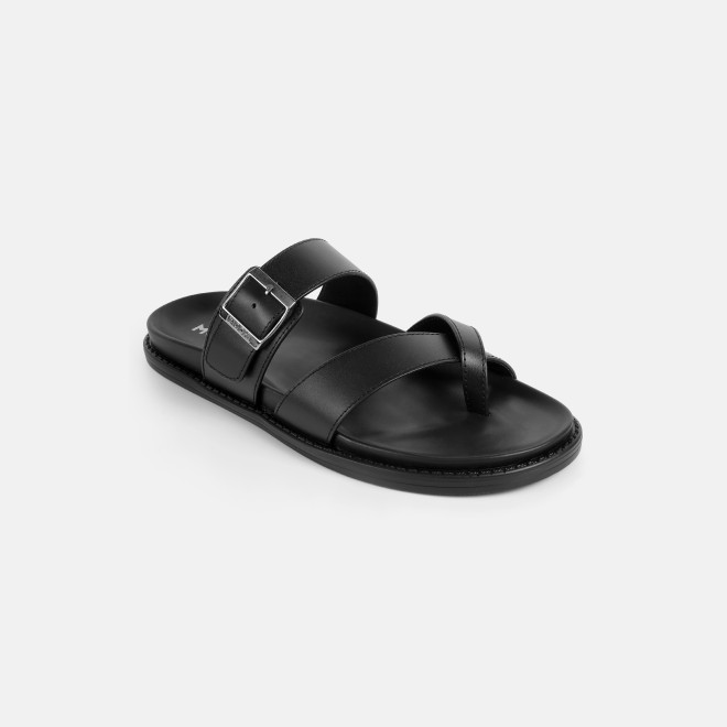 Mochi Men Black Casual Slippers