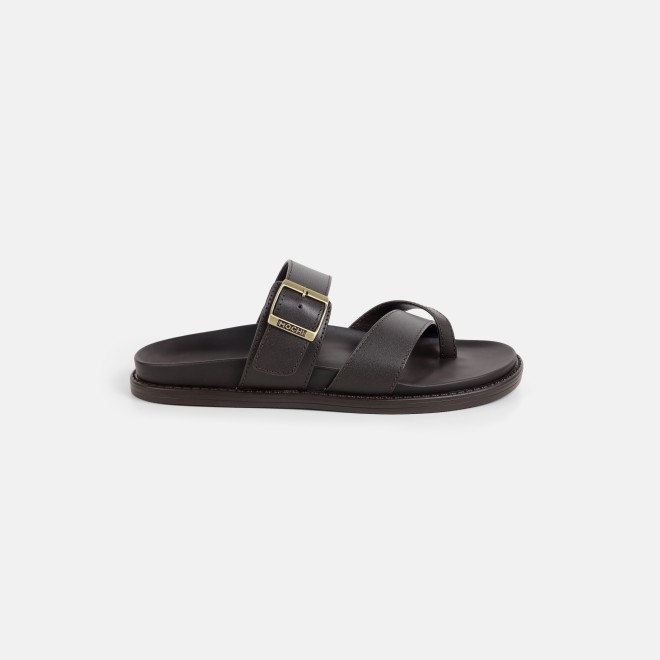 Mochi Men Brown Casual Slippers (SKU: 16-1341-12-40)