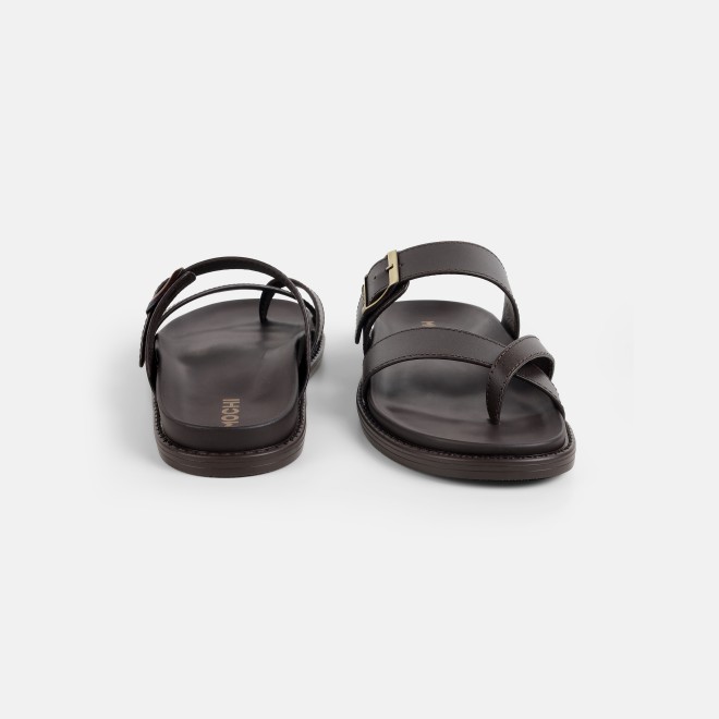 Mochi Men Brown Casual Slippers (SKU: 16-1341-12-40)