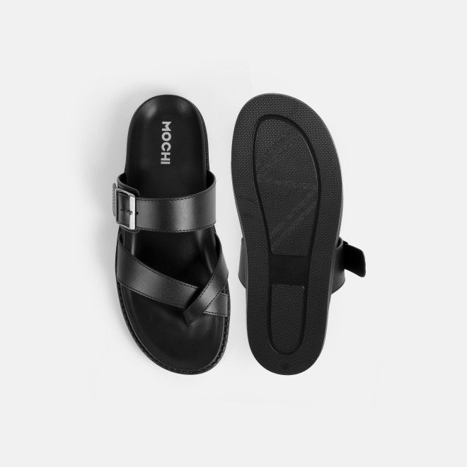 Mochi Men Black Casual Slippers (SKU: 16-1341-11-40)