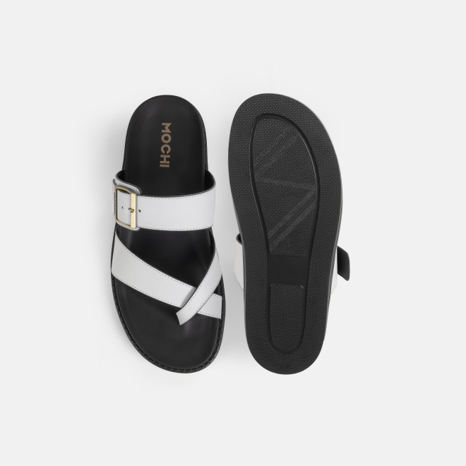 Mochi Men White Casual Slippers (SKU: 16-1341-16-40)
