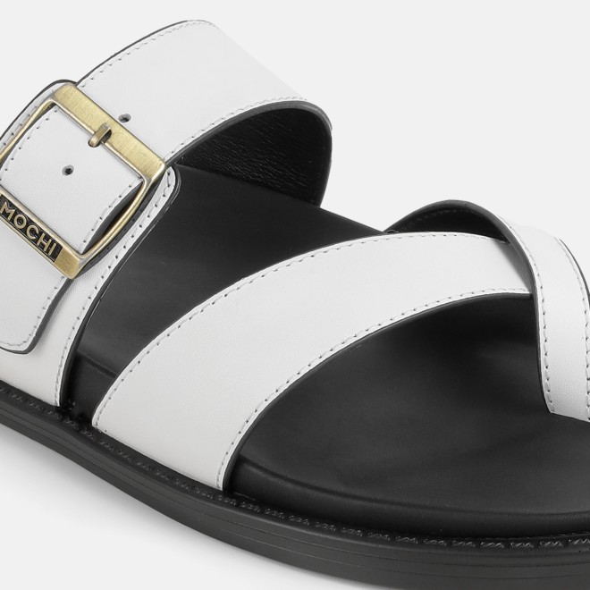 Mochi Men White Casual Slippers (SKU: 16-1341-16-40)