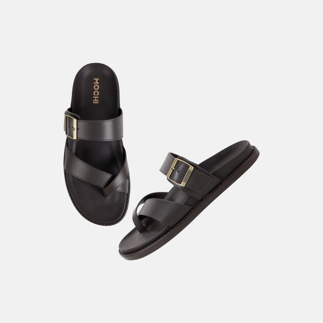 Mochi Men Brown Casual Slippers (SKU: 16-1341-12-40)