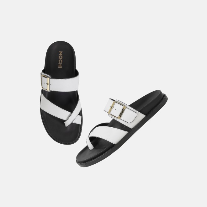 Mochi Men White Casual Slippers (SKU: 16-1341-16-40)