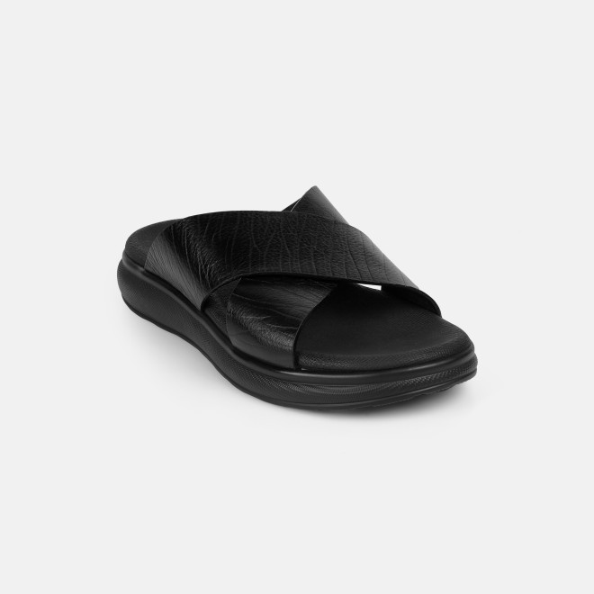 Mochi Men Black Casual Slippers