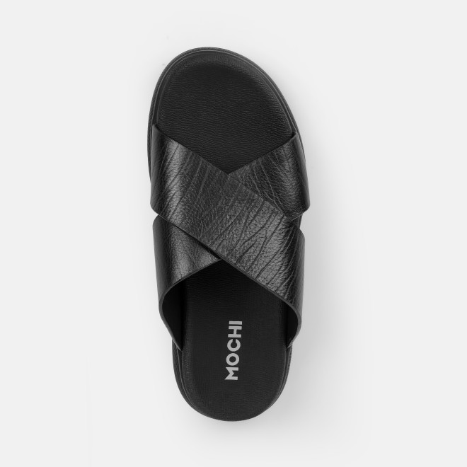 Mochi Men Black Casual Slippers (SKU: 16-1343-11-40)