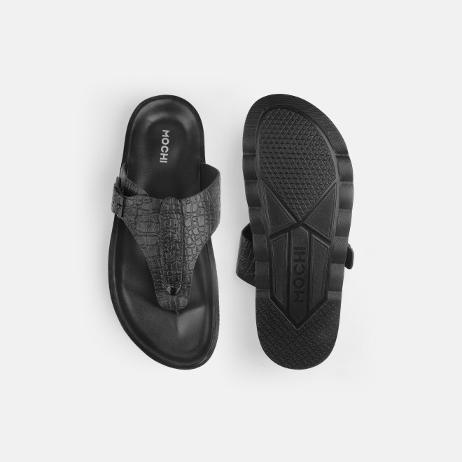 Mochi Men Black Casual Slippers (SKU: 16-1371-11-40) Mochi Men Black Casual Slippers (SKU: 16-1371-11-40)