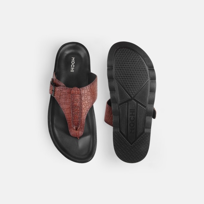 Mochi Men Tan Casual Slippers (SKU: 16-1371-23-40)