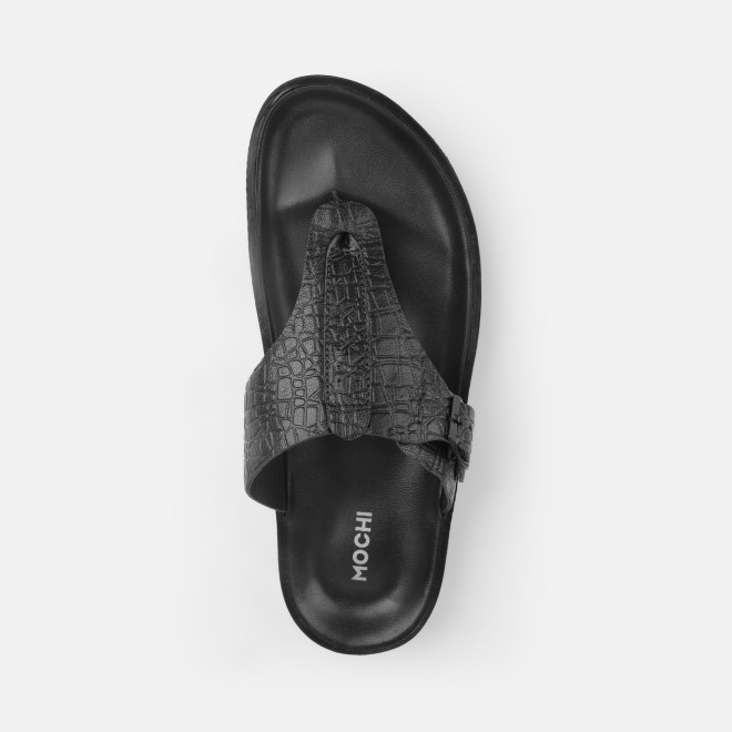 Mochi Men Black Casual Slippers (SKU: 16-1371-11-40) Mochi Men Black Casual Slippers (SKU: 16-1371-11-40)