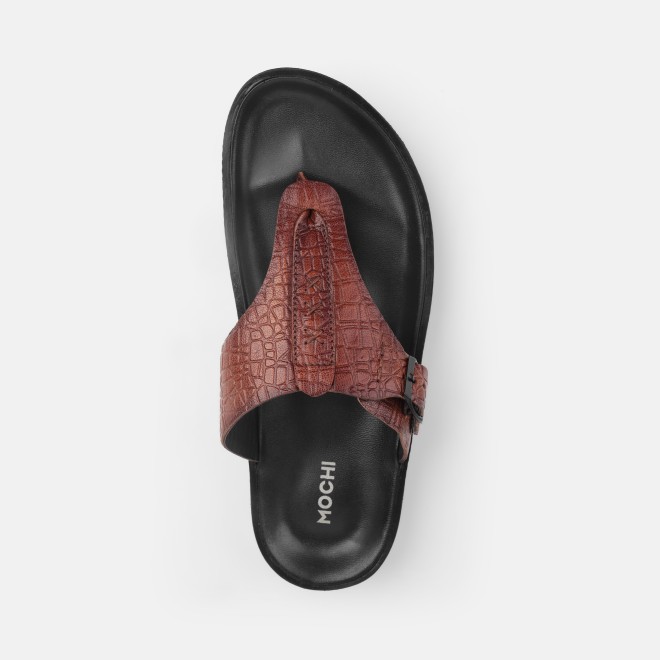 Mochi Men Tan Casual Slippers (SKU: 16-1371-23-40)