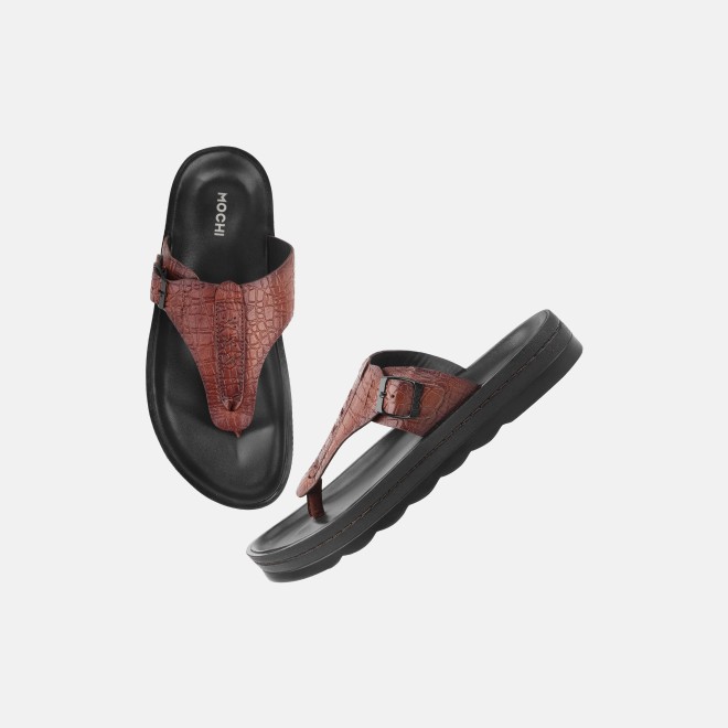 Mochi Men Tan Casual Slippers (SKU: 16-1371-23-40)