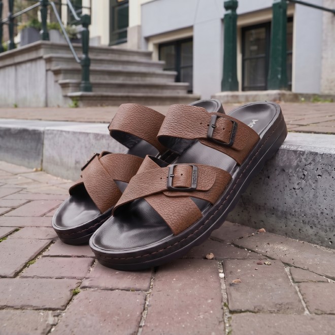 Mochi Men Tan Casual Slippers (SKU: 16-1372-23-40)