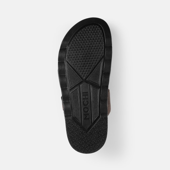 Mochi Men Brown Casual Slippers (SKU: 16-1372-12-40)