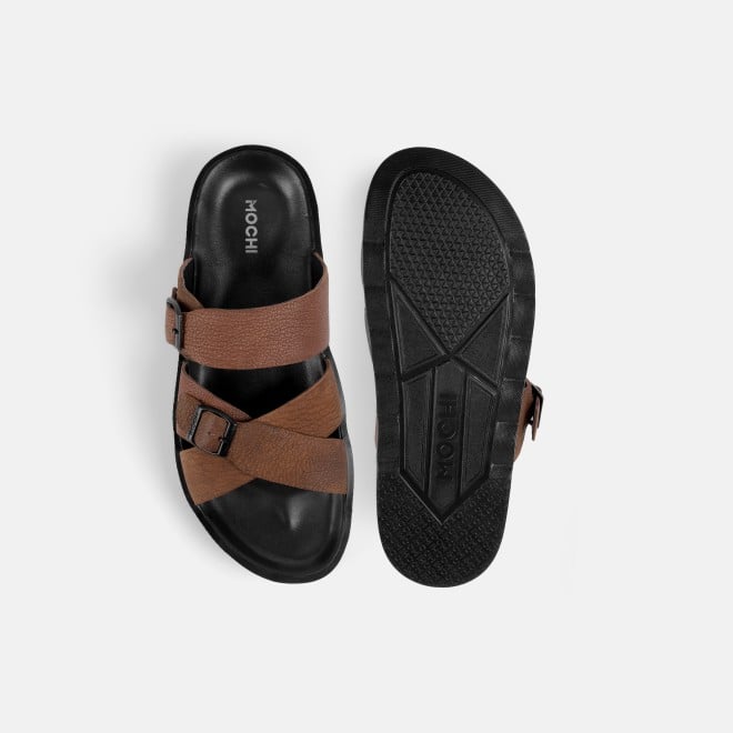 Mochi Men Tan Casual Slippers (SKU: 16-1372-23-40)
