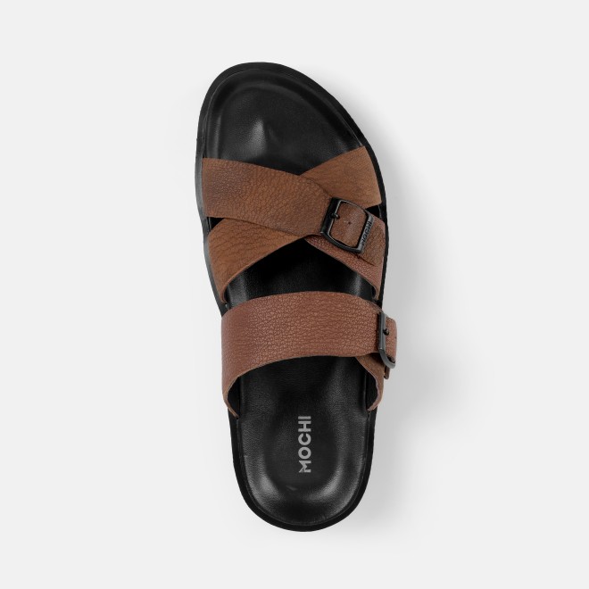 Mochi Men Tan Casual Slippers (SKU: 16-1372-23-40)