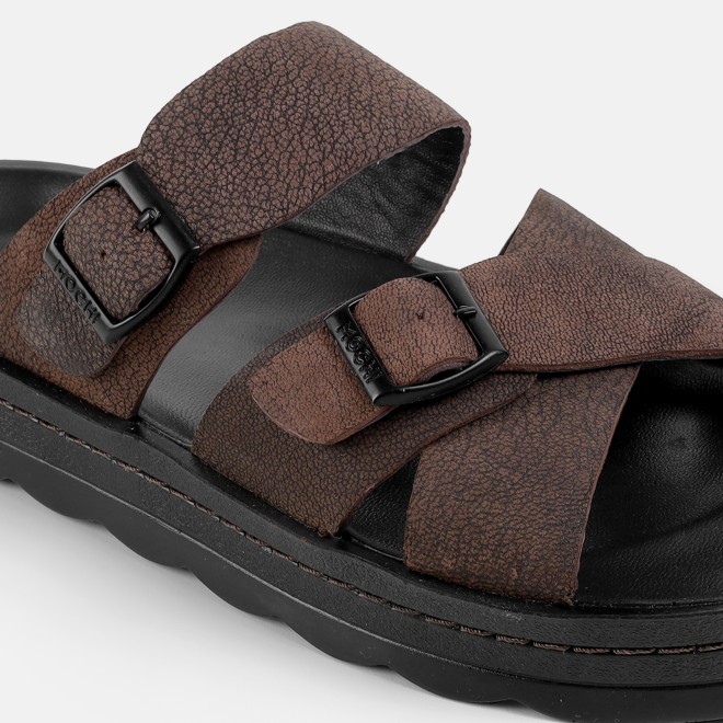 Mochi Men Brown Casual Slippers (SKU: 16-1372-12-40)