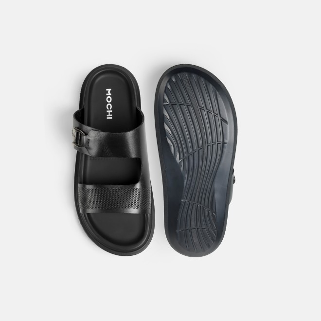 Mochi Men Black Casual Slippers (SKU: 16-1376-11-40) Mochi Men Black Casual Slippers (SKU: 16-1376-11-40)