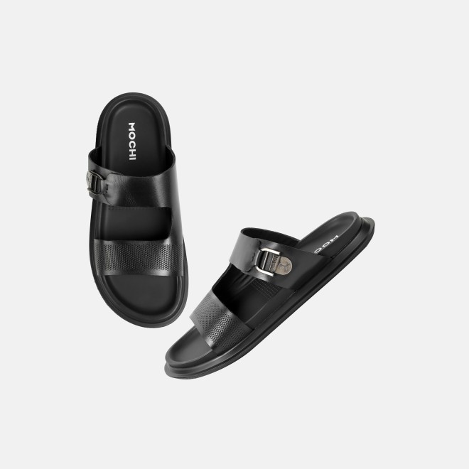 Mochi Men Black Casual Slippers (SKU: 16-1376-11-40) Mochi Men Black Casual Slippers (SKU: 16-1376-11-40)