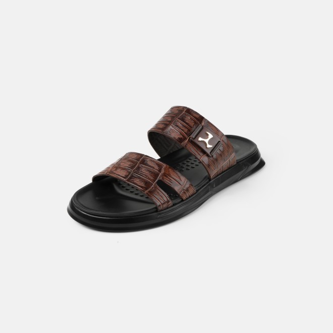 Mochi Men Brown Casual Slippers (SKU: 16-1380-12-40)