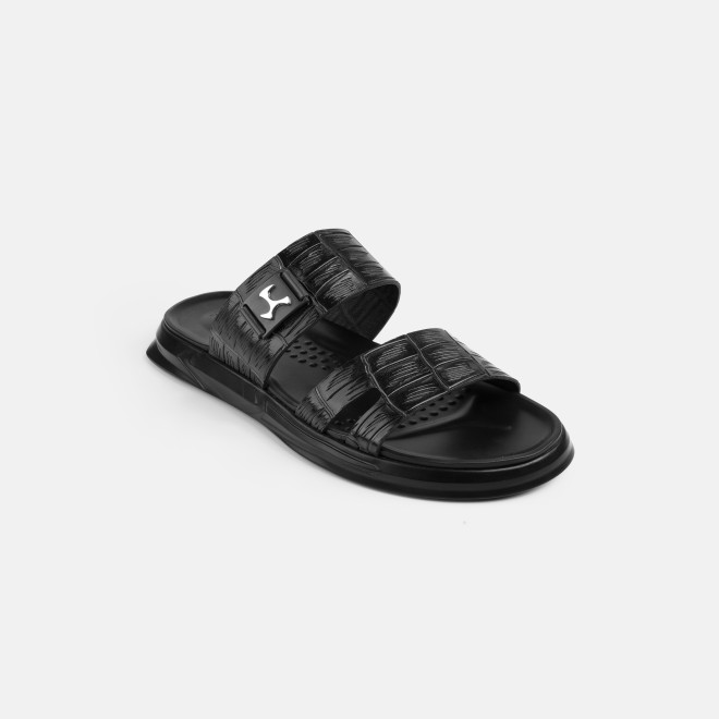 Mochi Men Black Casual Slippers (SKU: 16-1380-11-40)