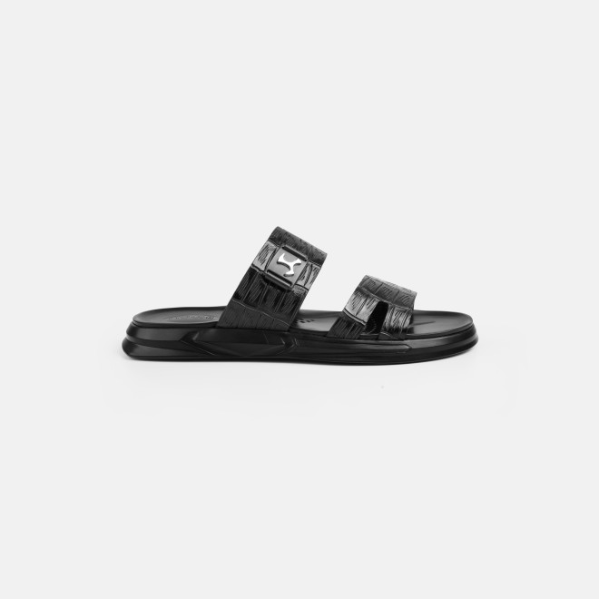 Mochi Men Black Casual Slippers (SKU: 16-1380-11-40)