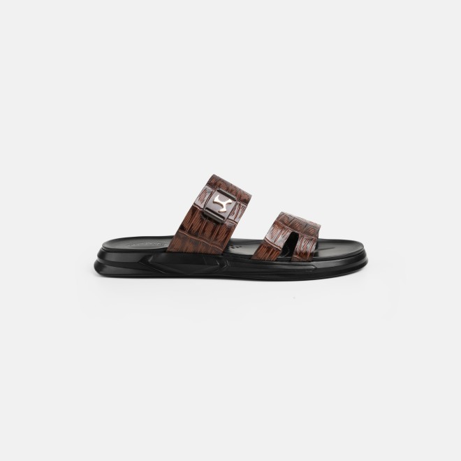 Mochi Men Brown Casual Slippers (SKU: 16-1380-12-40)