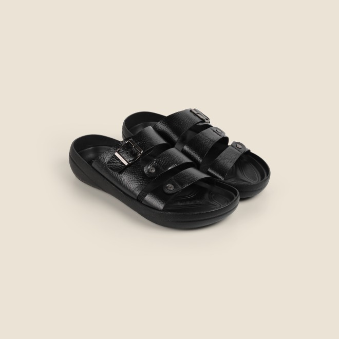 Mochi Men Black Casual Slippers (SKU: 16-1391-11-40) Mochi Men Black Casual Slippers (SKU: 16-1391-11-40)
