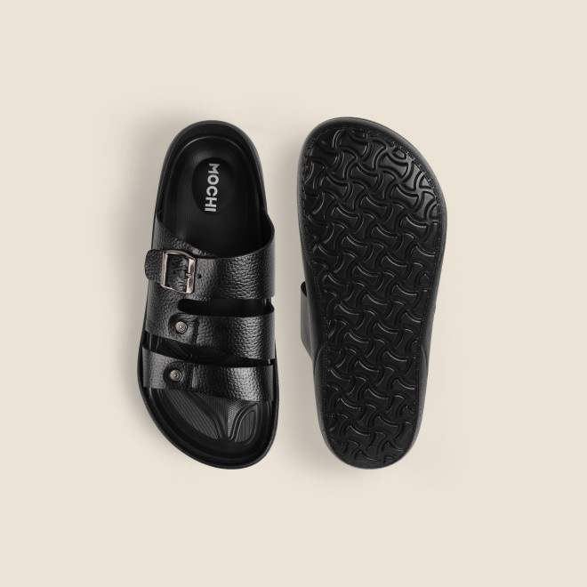 Mochi Men Black Casual Slippers (SKU: 16-1391-11-40) Mochi Men Black Casual Slippers (SKU: 16-1391-11-40)