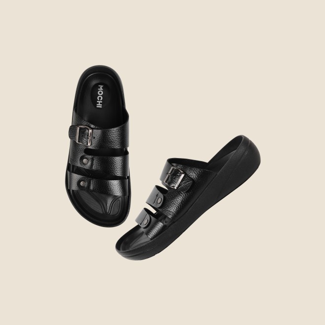 Mochi Men Black Casual Slippers (SKU: 16-1391-11-40) Mochi Men Black Casual Slippers (SKU: 16-1391-11-40)