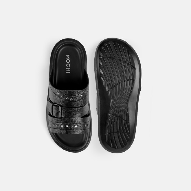 Mochi Men Black Casual Slippers (SKU: 16-1392-11-40) Mochi Men Black Casual Slippers (SKU: 16-1392-11-40)