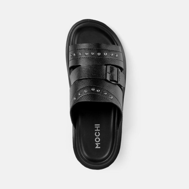 Mochi Men Black Casual Slippers (SKU: 16-1392-11-40) Mochi Men Black Casual Slippers (SKU: 16-1392-11-40)