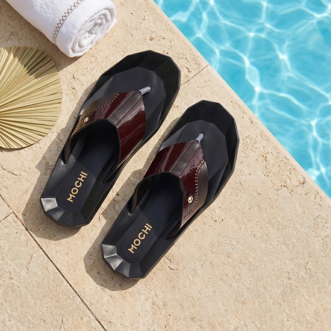 Mochi Men Brown Casual Slippers (SKU: 16-1406-12-40)