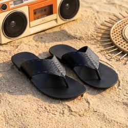 Mochi Men Black Casual Slippers