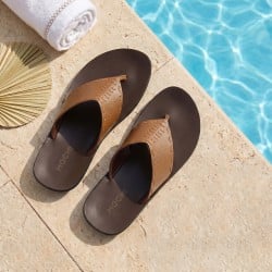Mochi Men Tan Casual Slippers