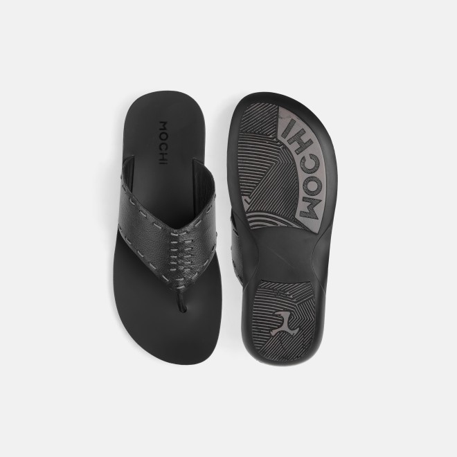 Mochi Men Black Casual Slippers (SKU: 16-1413-11-40) Mochi Men Black Casual Slippers (SKU: 16-1413-11-40)