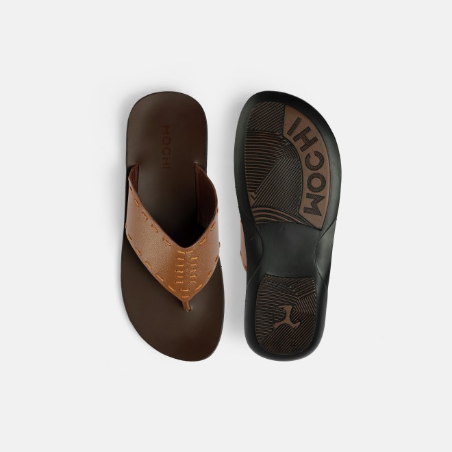 Mochi Men Tan Casual Slippers (SKU: 16-1413-23-40)