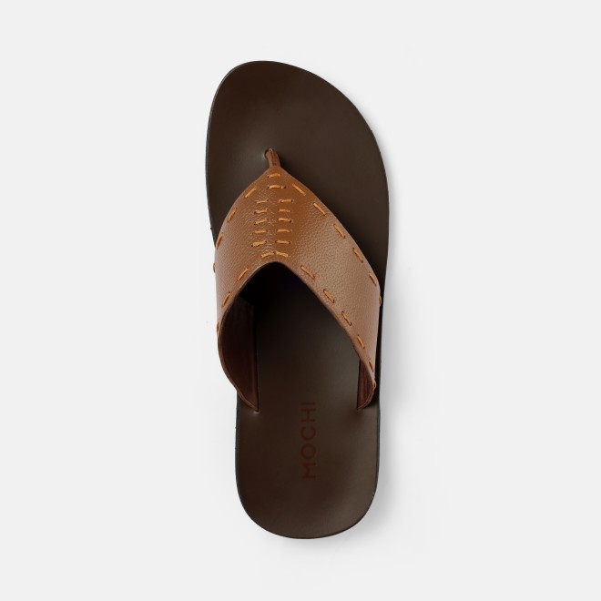 Mochi Men Tan Casual Slippers (SKU: 16-1413-23-40)