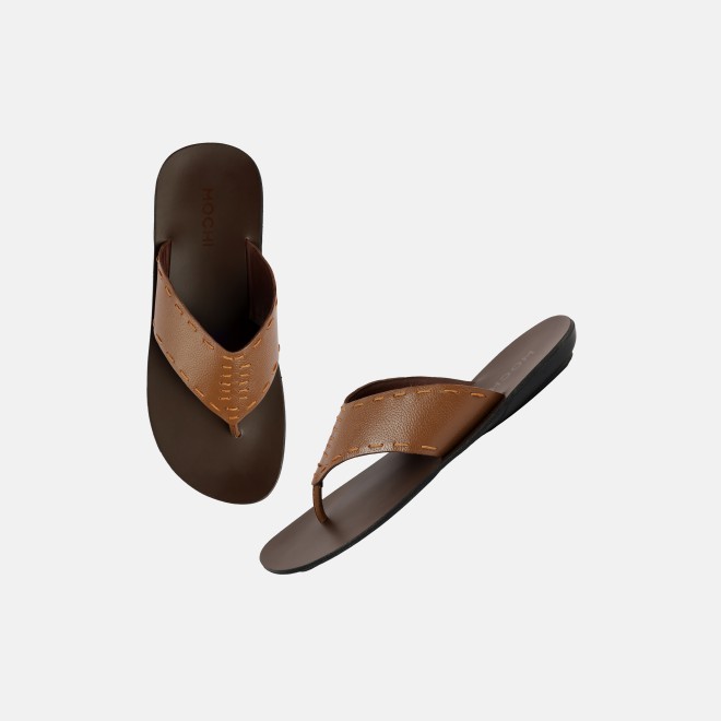 Mochi Men Tan Casual Slippers (SKU: 16-1413-23-40)