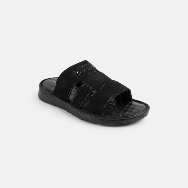 Mochi Men Black Casual Slippers (SKU: 16-1428-11-40)