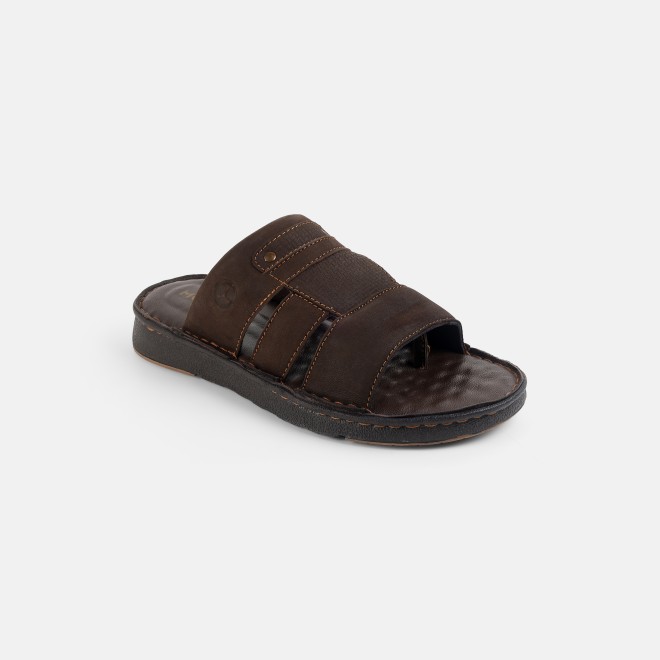 Mochi Men Brown Casual Slippers (SKU: 16-1428-12-40)