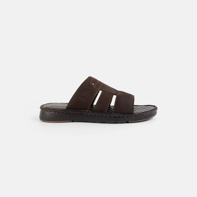 Mochi Men Brown Casual Slippers (SKU: 16-1428-12-40)