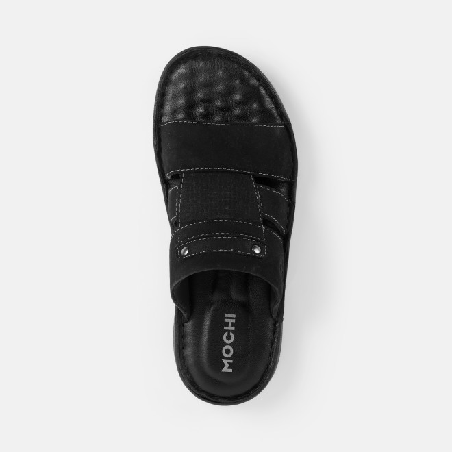 Mochi Men Black Casual Slippers (SKU: 16-1428-11-40)